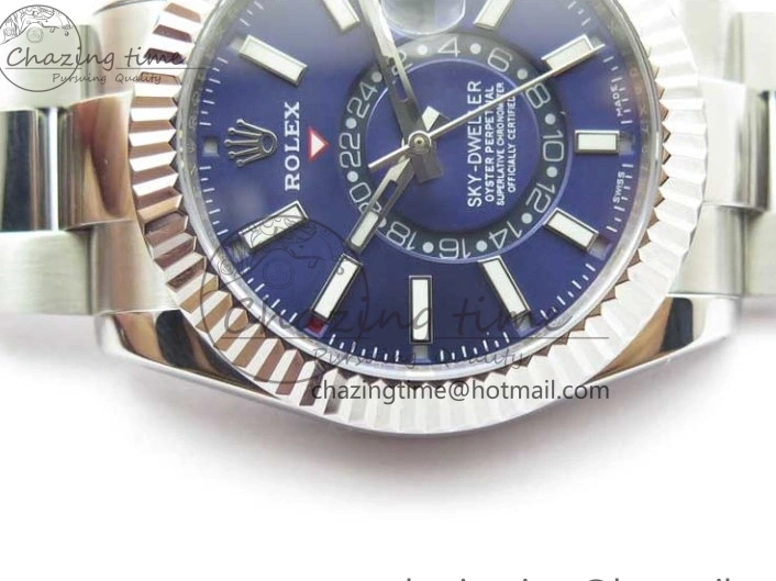 0413 Sky-Dweller 326934 SS AIF Blue Dial on SS Bracelet A23J to RelaxedFit 2787